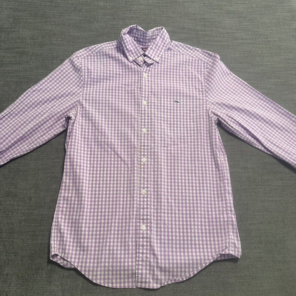 Vineyard Vines Tucker Shirt Mens Small Purple Gingham Classic Fit
